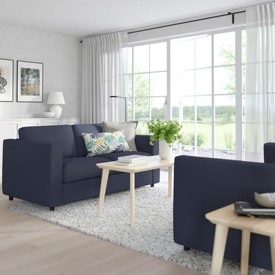 FINNALA Sofá-cama 2 asientos, Orrsta negro-azul
