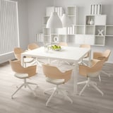 FJÄLLBERGET Silla sala de juntas, chapa roble tinte blanco/Gunnared beige
