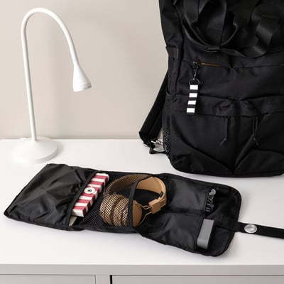 FODERSKOPA Bolsa con organizador de cables, negro