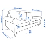 GAMMALBYN Sofá con 3 asientos, beige