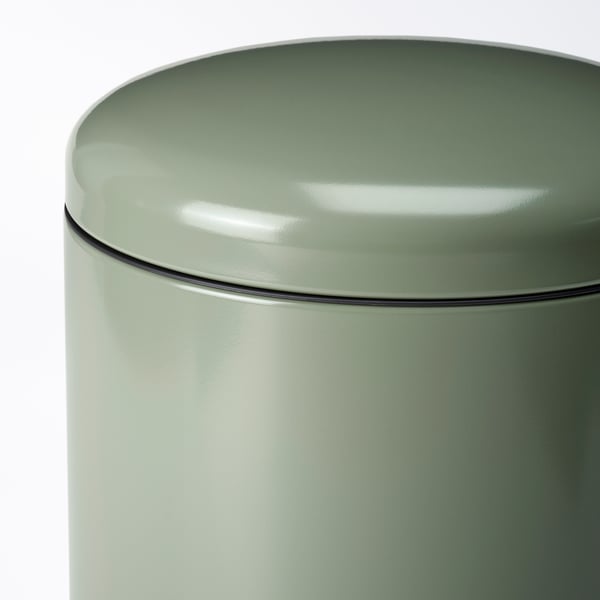 GÅNGSKYFFEL Bote de basura con pedal, verde grisáceo, 9 l