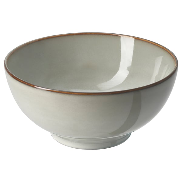 GLADELIG Tazón, gris, 19 cm