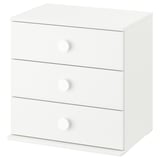 GODISHUS Cómoda de 3 cajones, blanco, 60x43x60 cm