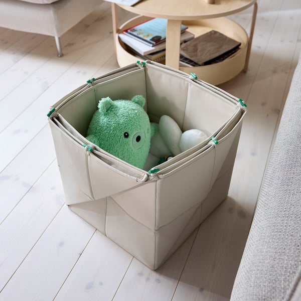 GREJSIMOJS Tapete/caja, plegable/beige