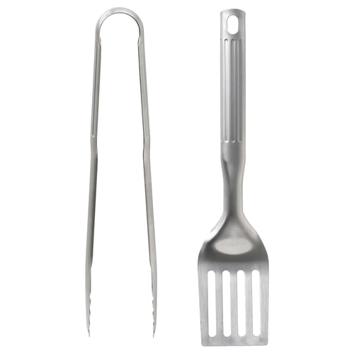 GRILLTIDER Utensilios p/asar 2p, ac inox