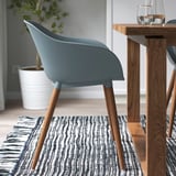 GRÖNSTA Silla con reposabrazos, int/ext, gris turquesa