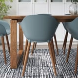 GRÖNSTA Silla con reposabrazos, int/ext, gris turquesa