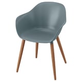 GRÖNSTA Silla con reposabrazos, int/ext, gris turquesa