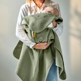GULDVÄVARE Toalla con capucha para bebé, verde, 60x125 cm