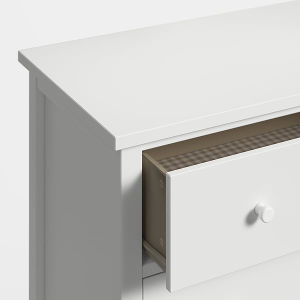 GULLABERG Cómoda de 3 cajones, blanco/Función de anclaje/desbloqueo, 99x48x100 cm