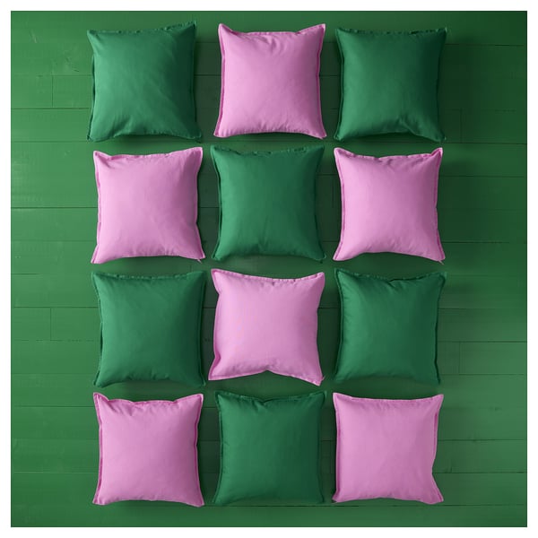GURLI Funda de cojín, verde, 50x50 cm