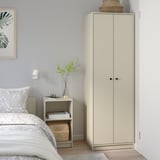 GURSKEN Clóset c/2 puertas, beige claro, 59x55x186 cm