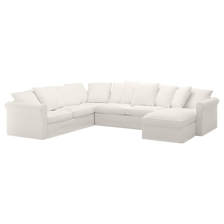 HÄRLANDA Funda para sofá cama esquina 5, +chaiselongue/Inseros blanco