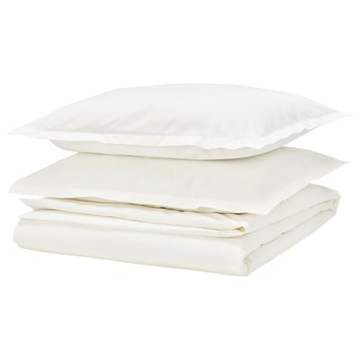 HAMPFLOCKEL Funda nórdica +funda(s) de almohada, blanco, Matrimonial/queen