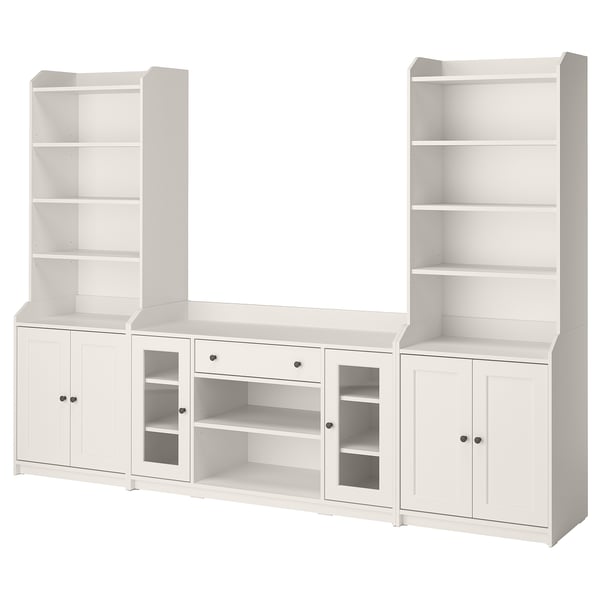HAUGA Combinación de almacenamiento, blanco, 279x46x199 cm
