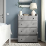 HAUGA Cómoda de 4 cajones, gris, 70x104 cm