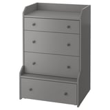 HAUGA Cómoda de 4 cajones, gris, 70x104 cm