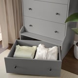 HAUGA Cómoda de 4 cajones, gris, 70x104 cm