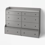 HAUGA Cómoda de 8 cajones, gris, 138x104 cm