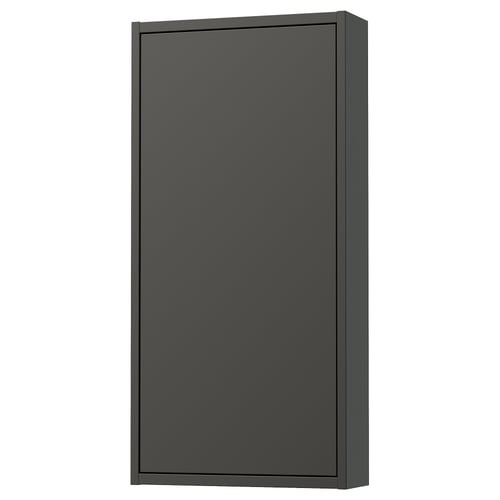 HAVBÄCK Gabinete de pared con puerta, gris oscuro, 46x15x94 cm