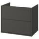 Opción: HAVBÄCK Mueble lavabo con cajones, gris oscuro, 76x53x64 cm