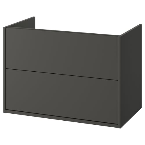 HAVBÄCK Mueble lavabo con cajones, gris oscuro, 91x53x64 cm