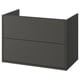 HAVBÄCK Mueble lavabo con cajones, gris oscuro, 91x53x64 cm
