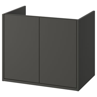 HAVBÄCK Mueble para lavabo con puertas, gris oscuro, 76x53x64 cm