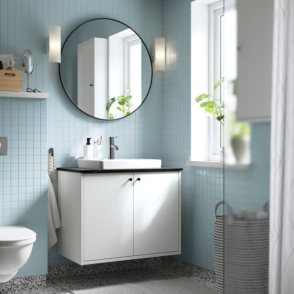 HAVBÄCK / ORRSJÖN Mueble de lavabo con puertas/lavabo