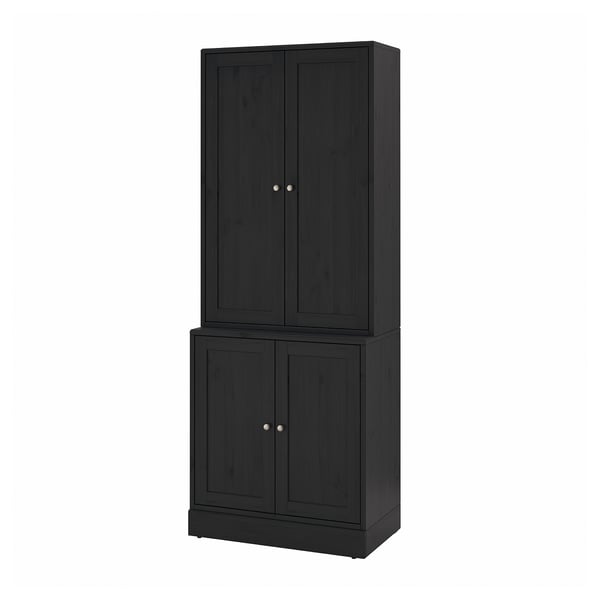 HAVSTA Almacenaje con puertas, negro, 81x47x212 cm