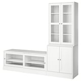 HAVSTA Mueble de TV c/puertas de vidrio, blanco, 241x47x212 cm