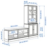 HAVSTA Mueble de TV c/puertas de vidrio, negro, 241x47x212 cm