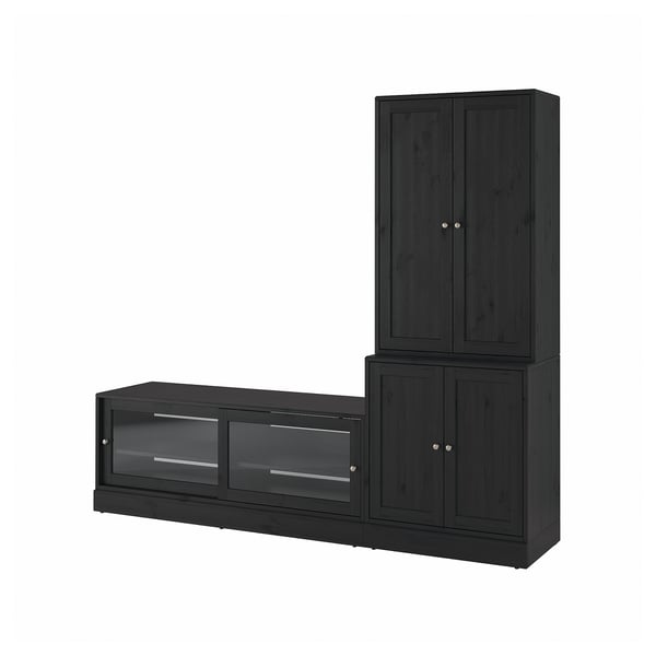 HAVSTA Mueble de TV con almacenaje, negro, 241x47x212 cm