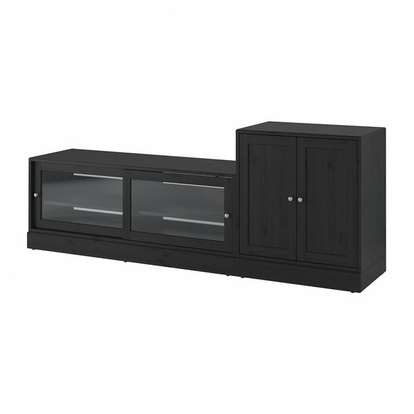 HAVSTA Mueble de TV con almacenaje, negro, 241x47x89 cm
