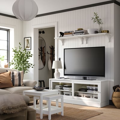 HAVSTA Mueble de TV con zócalo, blanco, 160x47x62 cm