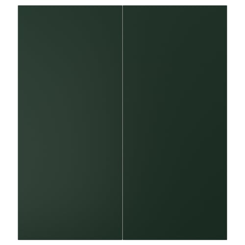 HAVSTORP Puerta de gabinete esquina, 2 pzas, Verde oscuro, 33x76 cm
