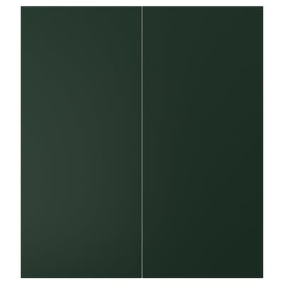 HAVSTORP Puerta de gabinete esquina, 2 pzas, Verde oscuro, 33x76 cm