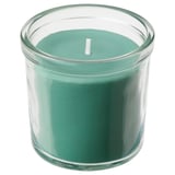 HEDERSAM Vela aromática en vaso, hierba fresca/Verde claro, 20 hr