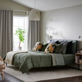 HEDFRYLE Juego de edredón, verde, Matrimonial/queen