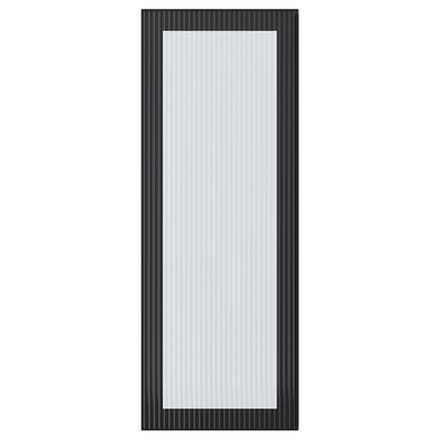 HEJSTA Puerta de vidrio, carbón/vidrio acanalado, 38x102 cm