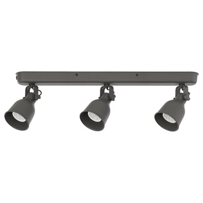 HEKTAR Riel de techo con 3 focos, gris oscuro