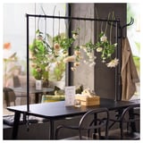 HELGEÖ Barra decorativa para mesa, negro regulable/exterior interior, 115/235x116 cm