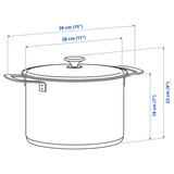 HEMKOMST Olla con tapa, ac inox/vidrio, 10 l