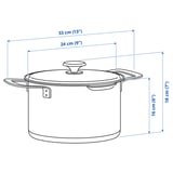 HEMKOMST Olla con tapa, ac inox/vidrio, 5 l