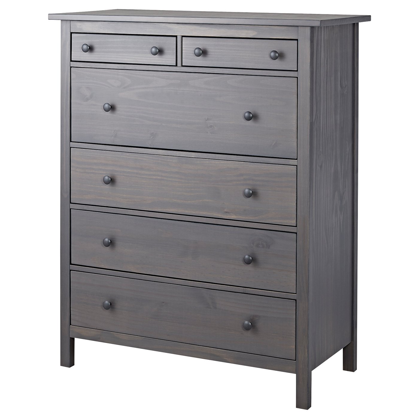 HEMNES Cómoda de 6 cajones, gris oscuro tinte, 108x131 cm - IKEA