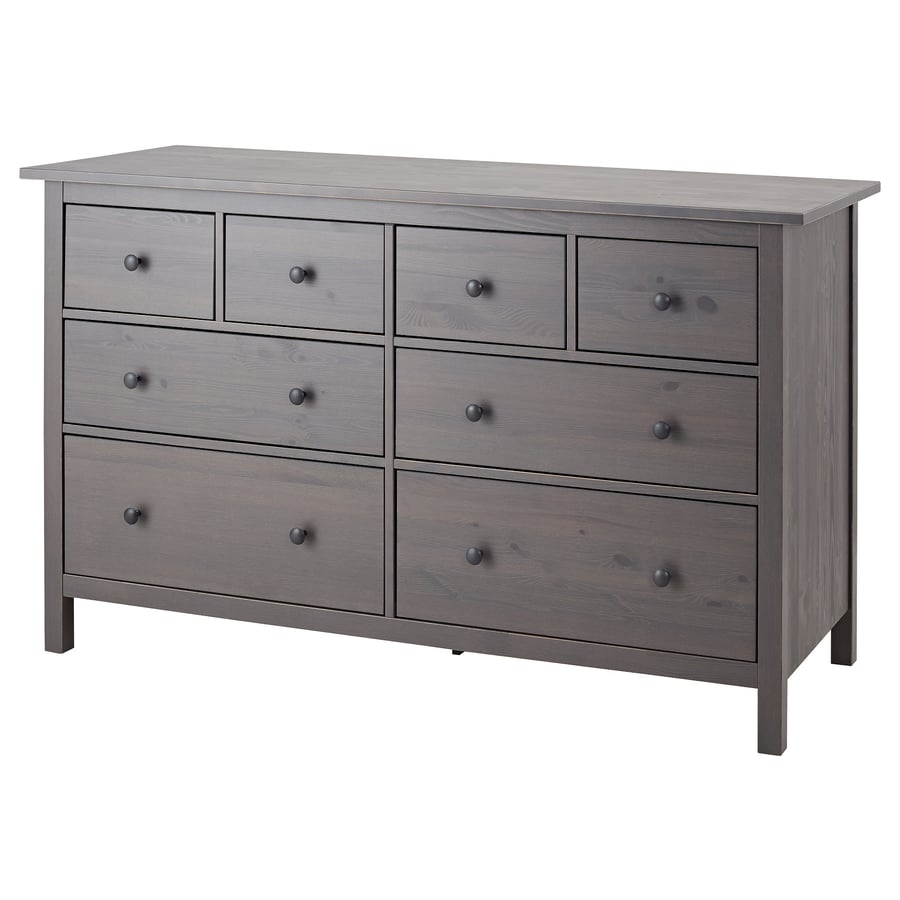 HEMNES Cómoda de 8 cajones, gris oscuro tinte, 160x95 cm IKEA