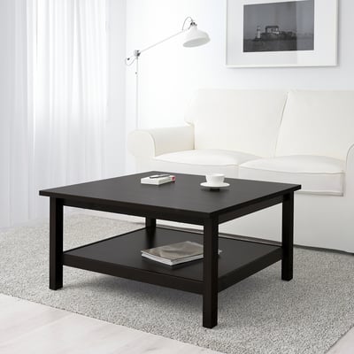 HEMNES Mesa de centro, negro-café, 90x90 cm