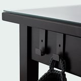 HEMNES Tocador con espejo, negro-café, 110x45 cm