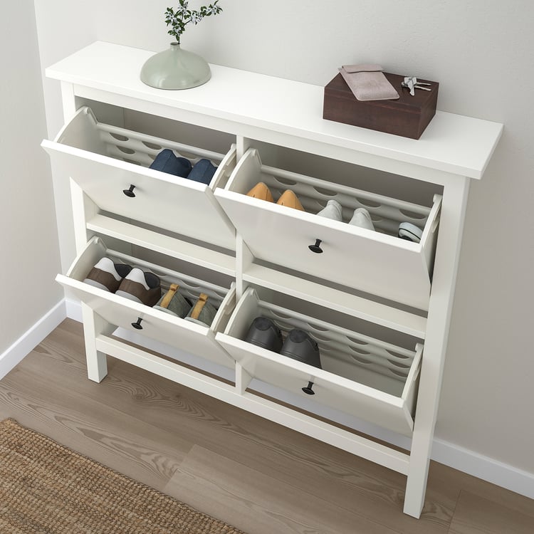 HEMNES Zapatero con 4 compartimentos, blanco, 107x22x101 cm IKEA Mexico