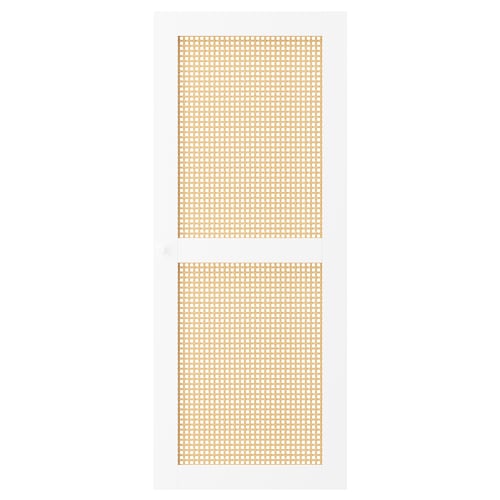 HÖGADAL Puerta, blanco/Bambú tejido, 40x97 cm